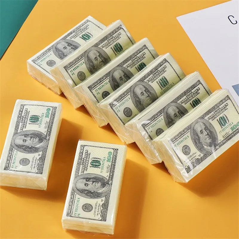 US $100 Dollar Bills Paper Napkins Fake Prop Money United States Greenbacks
