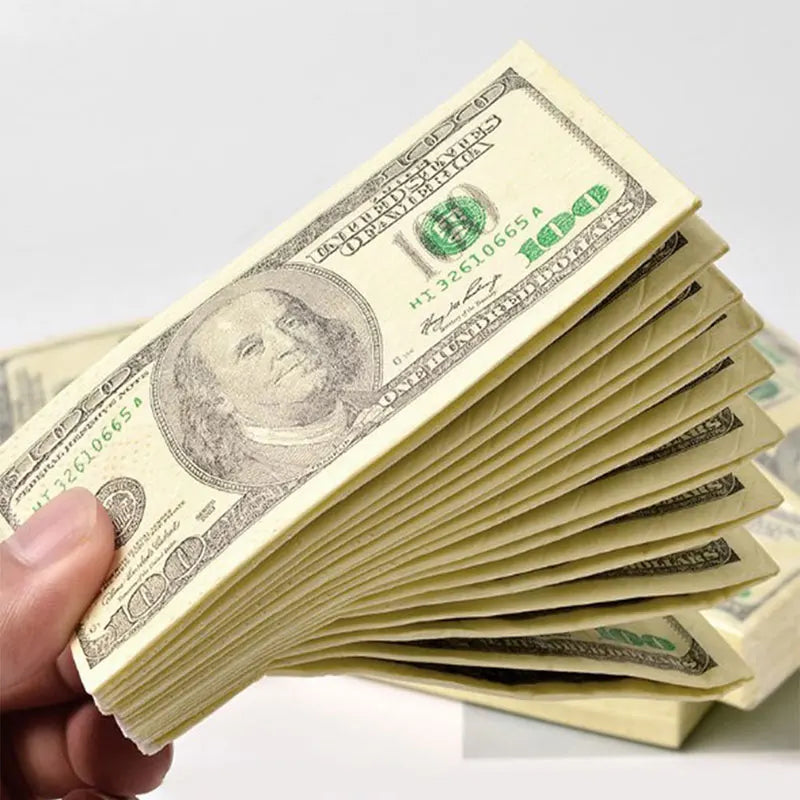 US $100 Dollar Bills Paper Napkins Fake Prop Money United States Greenbacks