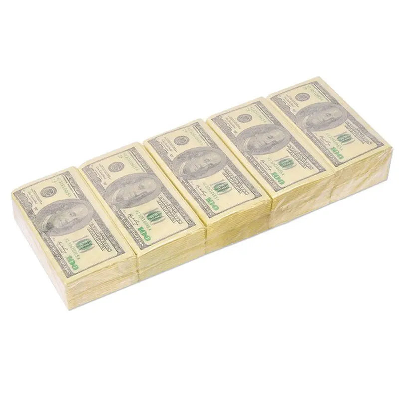 US $100 Dollar Bills Paper Napkins Fake Prop Money United States Greenbacks