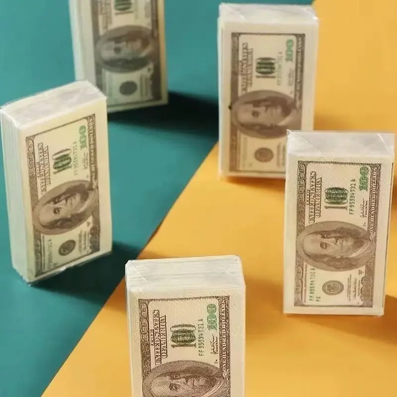 US $100 Dollar Bills Paper Napkins Fake Prop Money United States Greenbacks