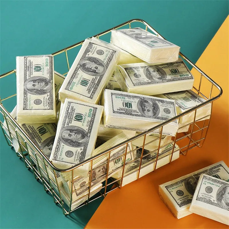 US $100 Dollar Bills Paper Napkins Fake Prop Money United States Greenbacks