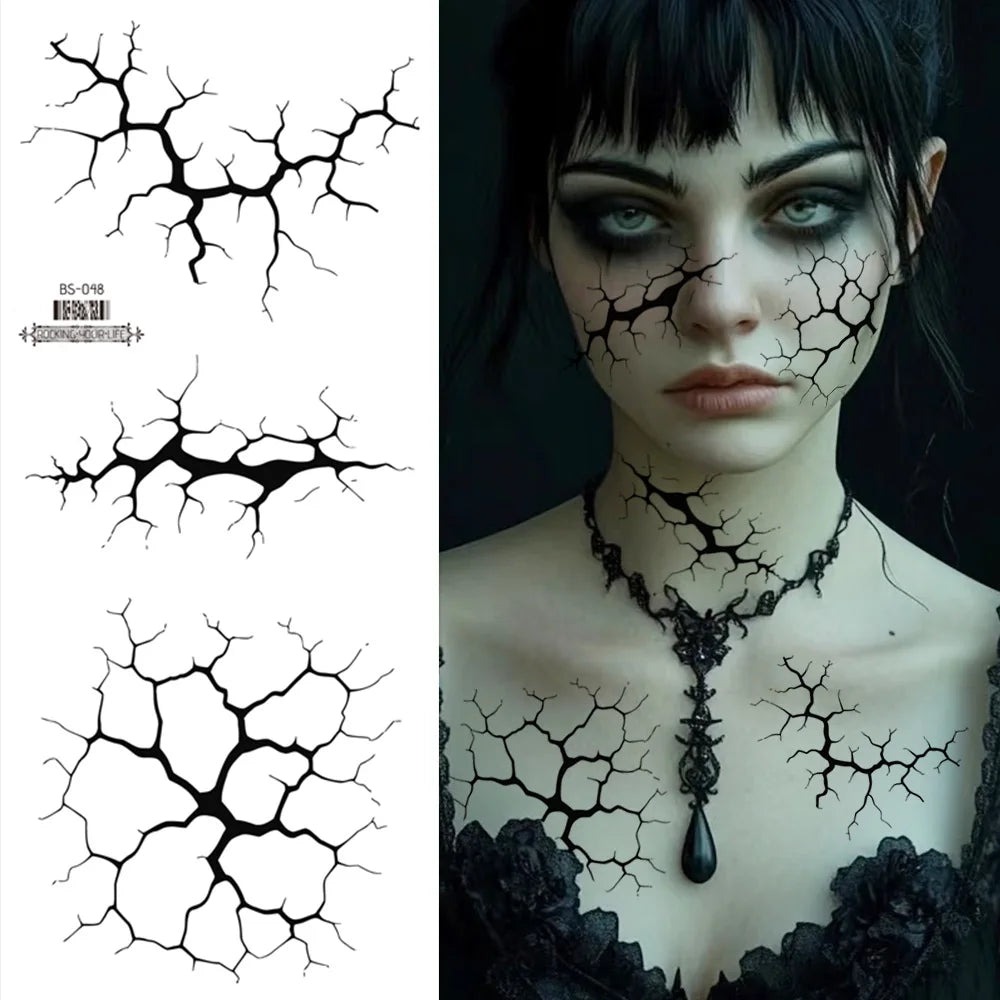 Face And Body Halloween Lightning Temporary Tattoo Stickers Makeup Pack