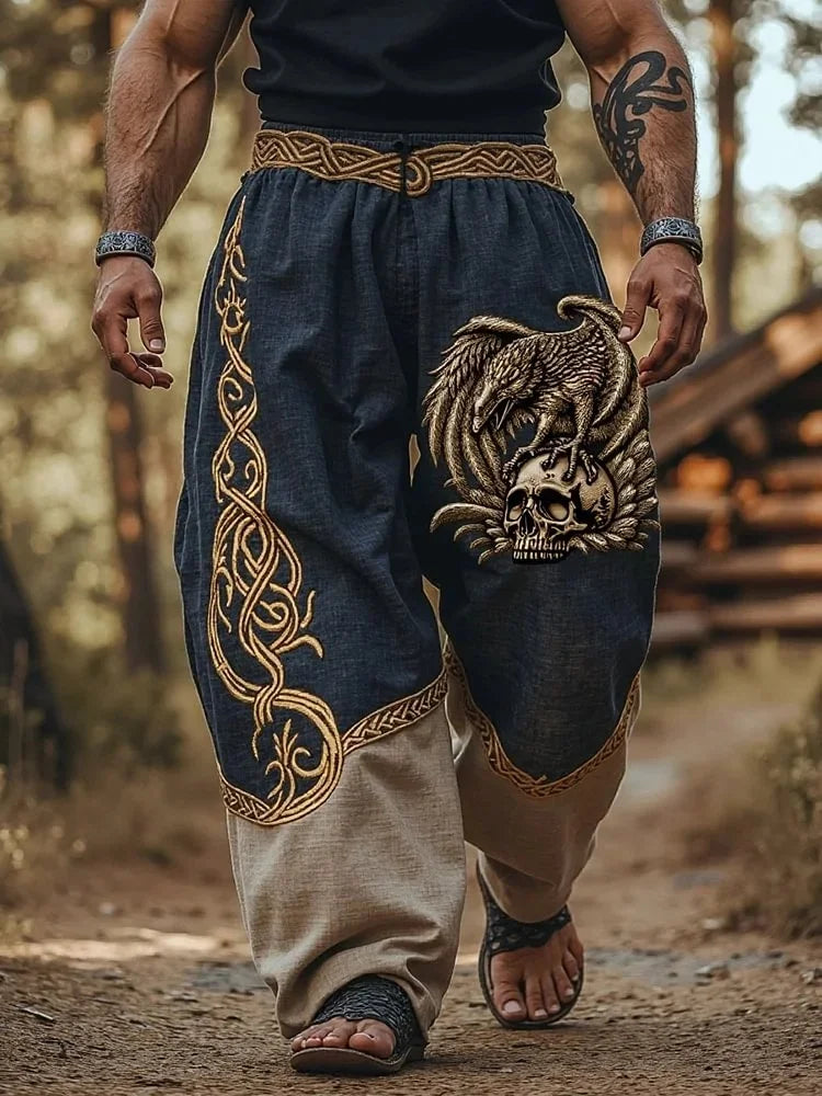 Viking Retro Nordic Totem 3D Print Beach Gym Workout Pants