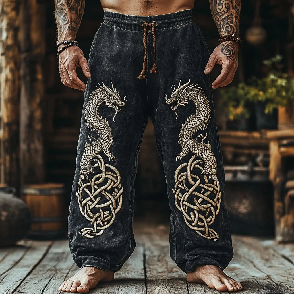 Viking Retro Nordic Totem 3D Print Beach Gym Workout Pants