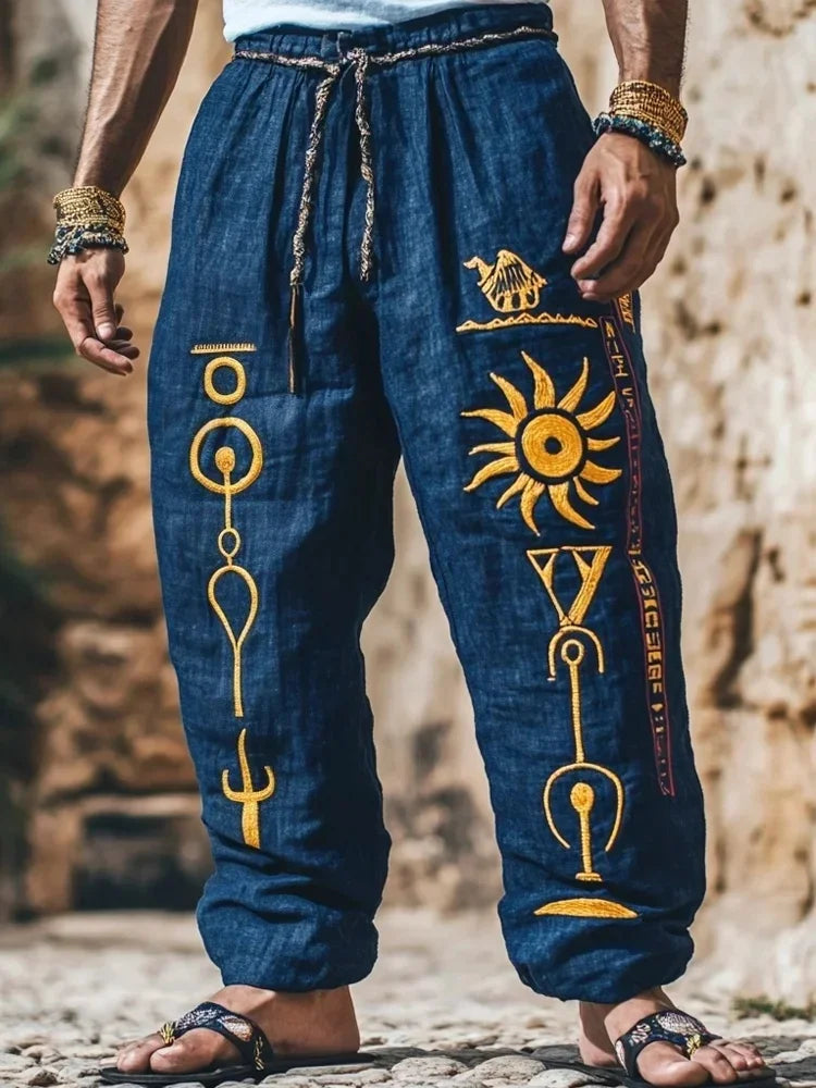 Viking Retro Nordic Totem 3D Print Beach Gym Workout Pants