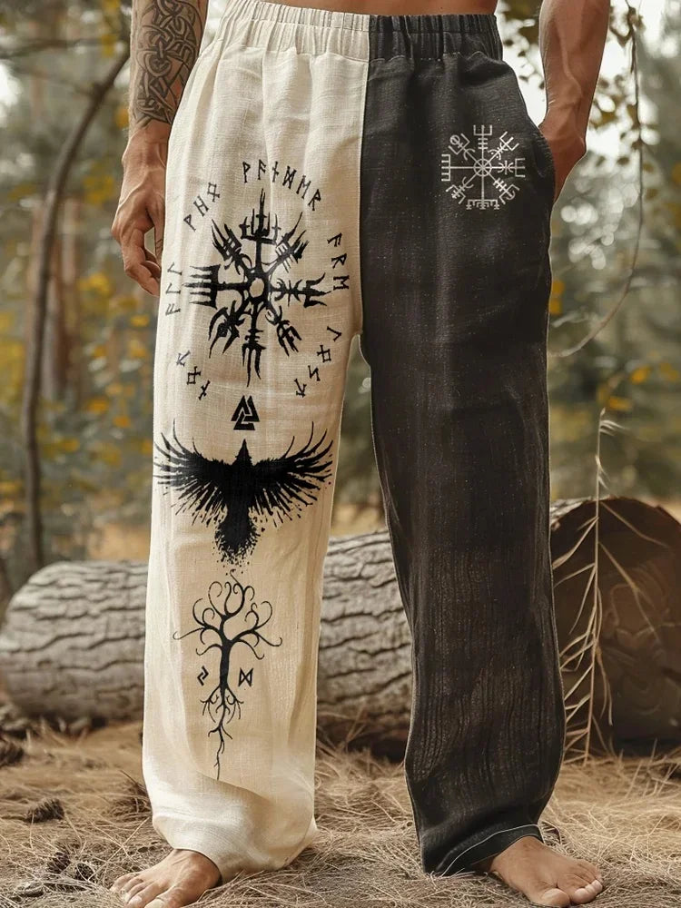 Viking Retro Nordic Totem 3D Print Beach Gym Workout Pants