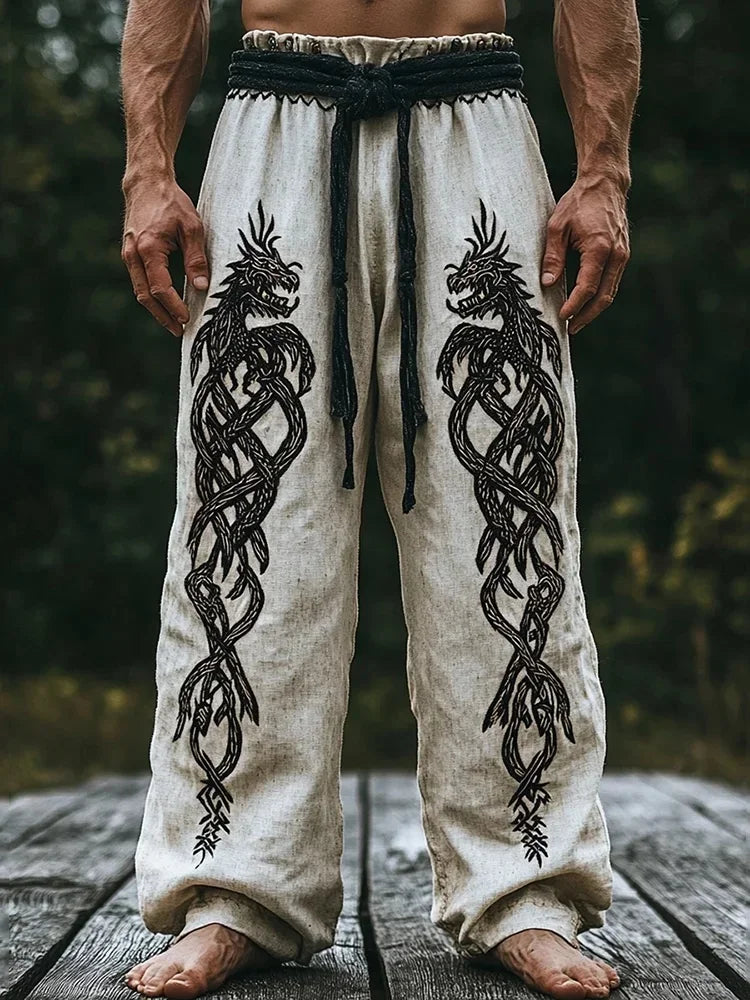Viking Retro Nordic Totem 3D Print Beach Gym Workout Pants