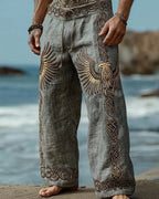 Viking Retro Nordic Totem 3D Print Beach Gym Workout Pants