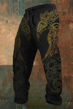 Viking Retro Nordic Totem 3D Print Beach Gym Workout Pants
