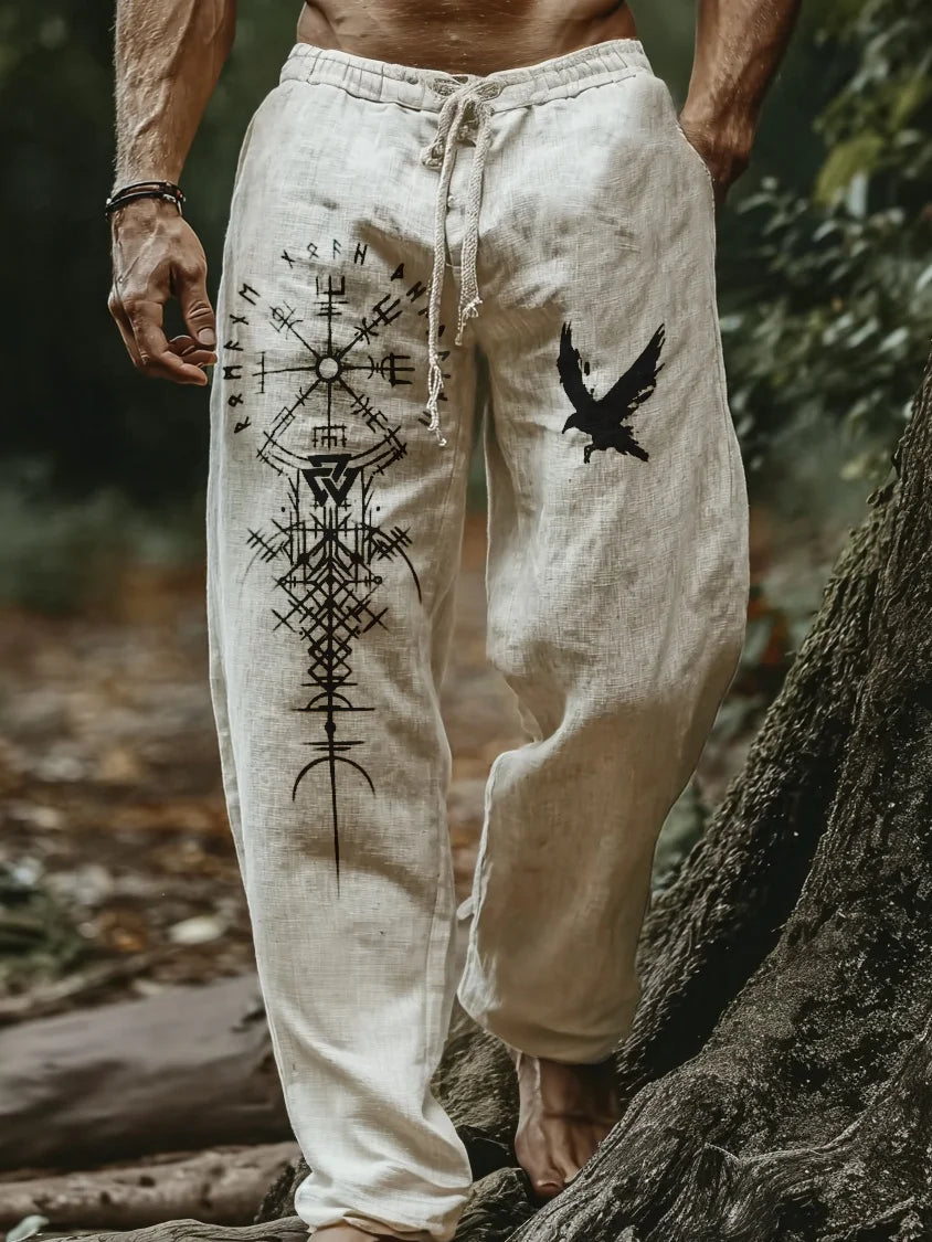 Viking Retro Nordic Totem 3D Print Beach Gym Workout Pants