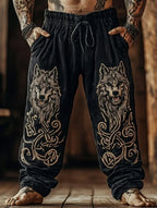 Viking Retro Nordic Totem 3D Print Beach Gym Workout Pants