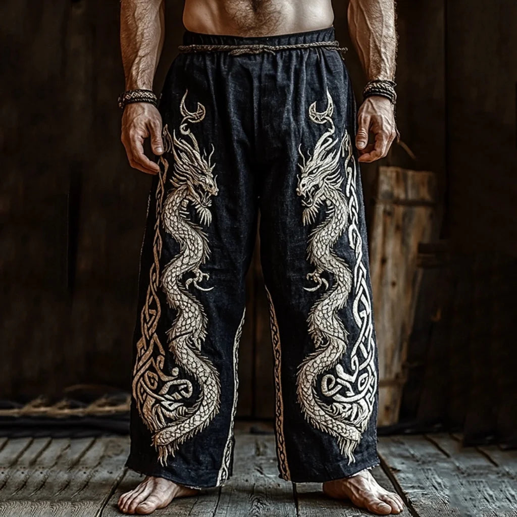 Viking Retro Nordic Totem 3D Print Beach Gym Workout Pants
