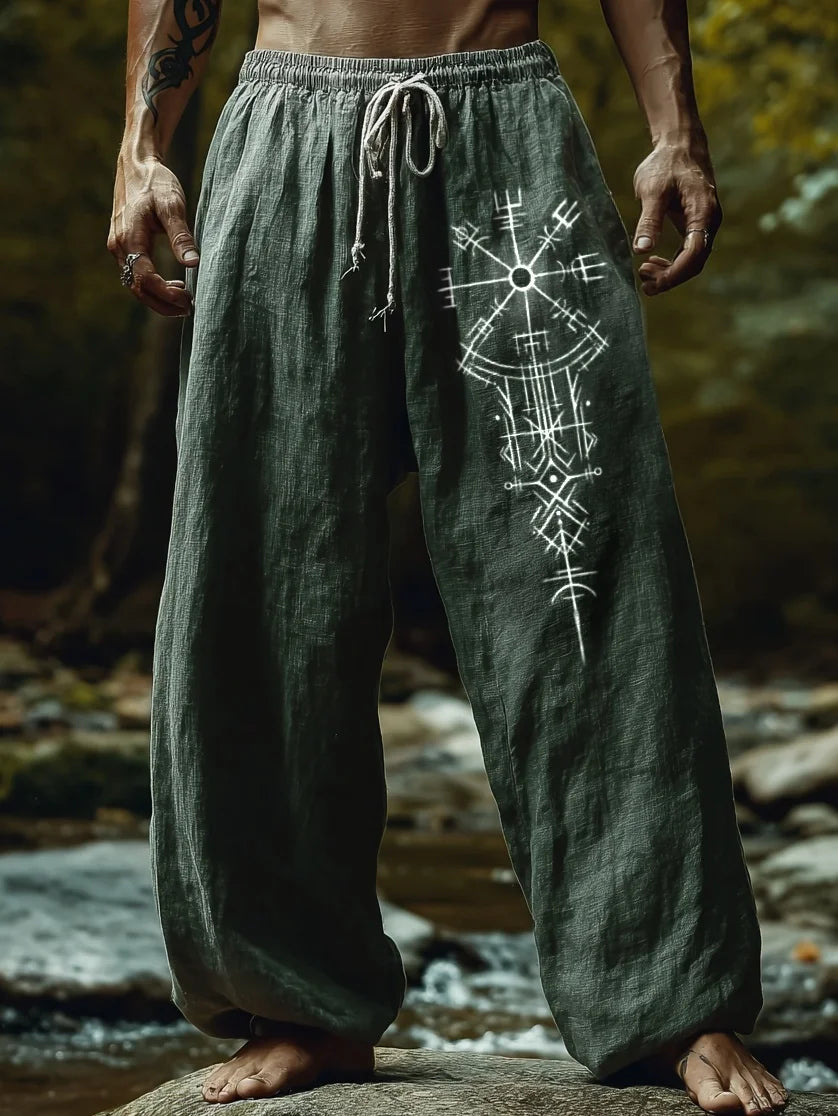 Viking Retro Nordic Totem 3D Print Beach Gym Workout Pants