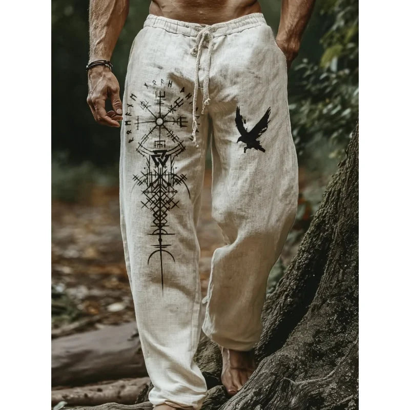 Viking Retro Nordic Totem 3D Print Beach Gym Workout Pants