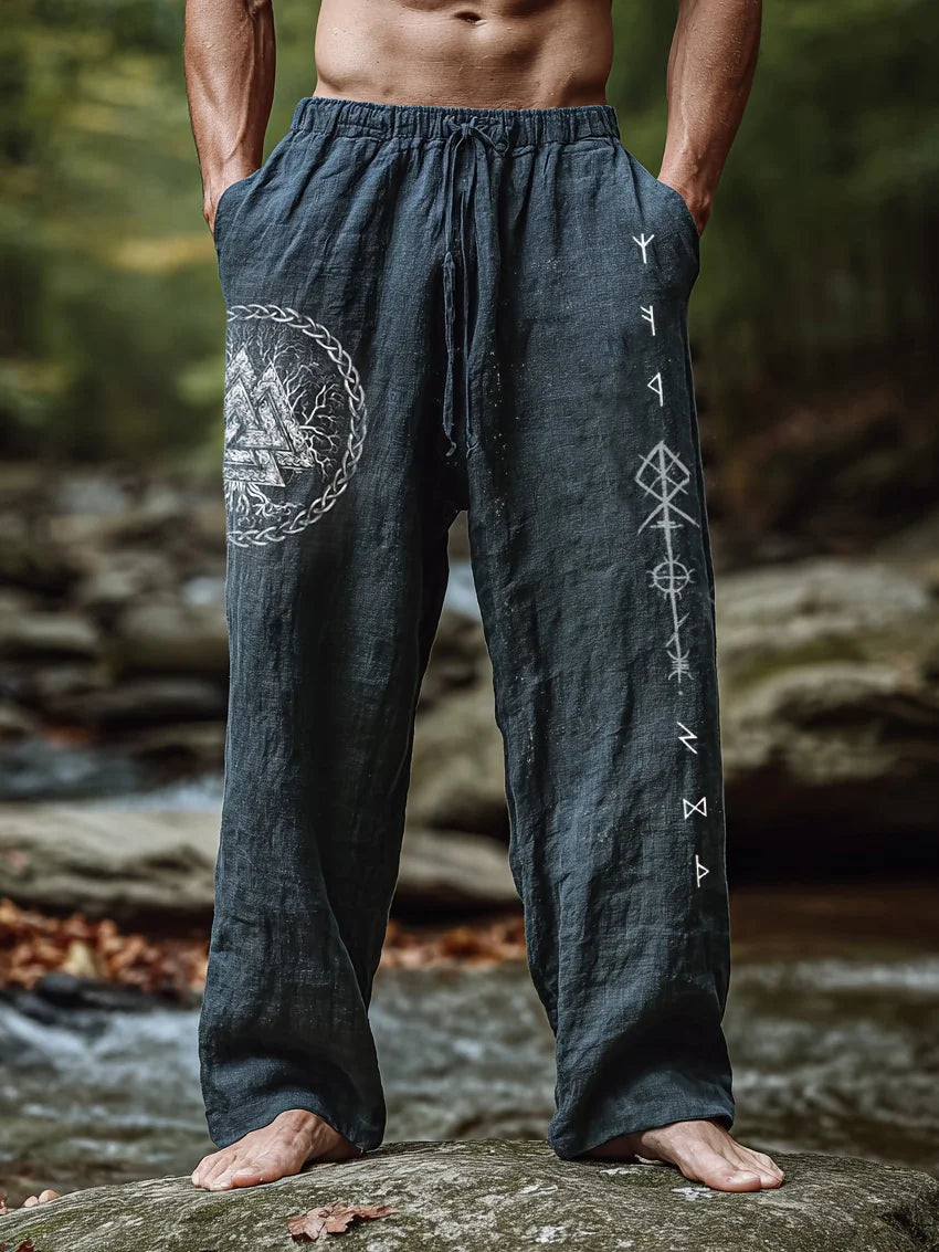 Viking Retro Nordic Totem 3D Print Beach Gym Workout Pants