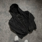 Vine Embroidered Hoodie Gothic Washed Y2K Streetwear