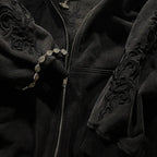 Vine Embroidered Hoodie Gothic Washed Y2K Streetwear