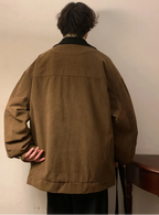 Vintage Men's Bomber Jacket Windbreaker Loose Cargo Outwear
