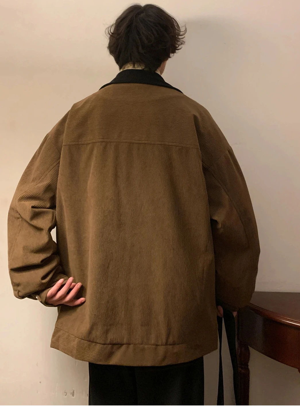 Vintage Men's Bomber Jacket Windbreaker Loose Cargo Outwear