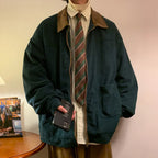 Vintage Men's Bomber Jacket Windbreaker Loose Cargo Outwear