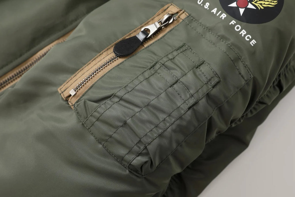 Vintage US Air Force Pilot Jacket Nylon Padded Bomber Flight Outwear