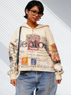 Passport Hoodie | Vintage Travel Zipper Stamps Retro Air Race - Unisex