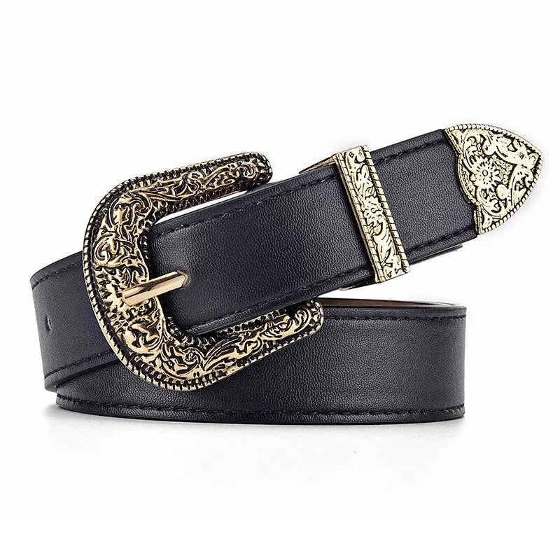 Vintage Belt Etched Ornate Retro Buckle
