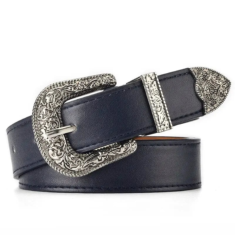 Vintage Belt Etched Ornate Buckle For Jeans Pants