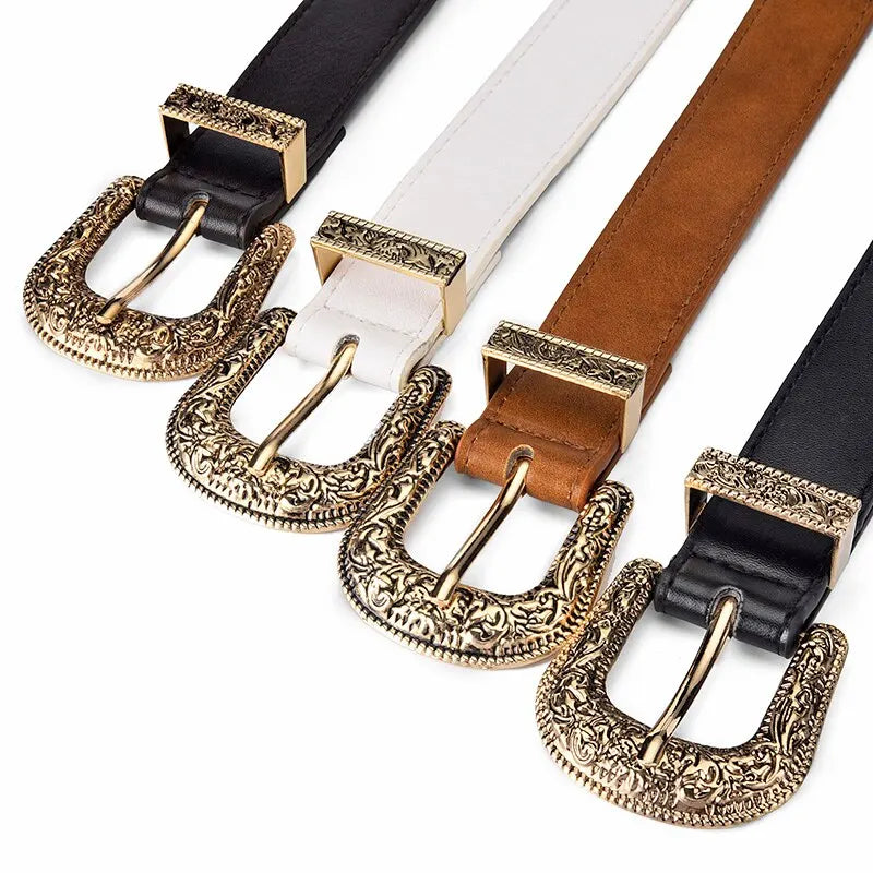 Vintage Belt Etched Ornate Retro Buckle