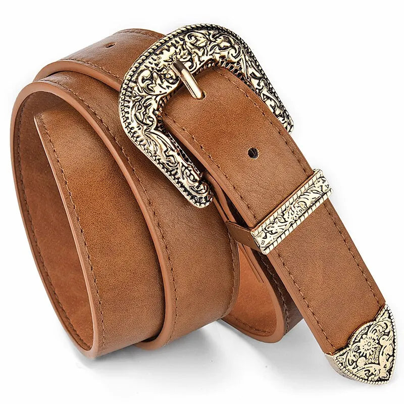 Vintage Belt Etched Ornate Retro Buckle