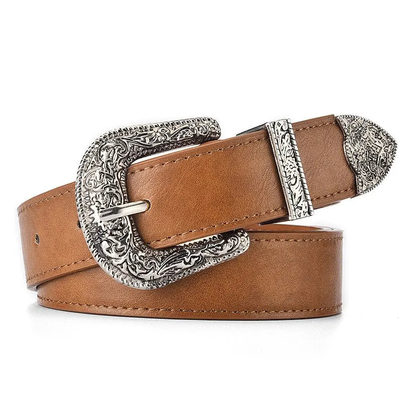 Vintage Belt Etched Ornate Retro Buckle