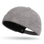 Gray brimless baseball cap tang hat on a white background