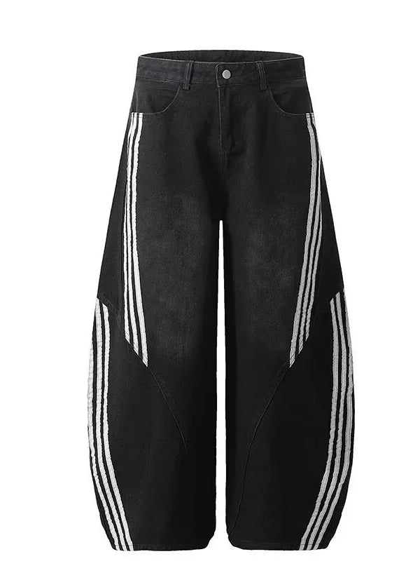 Vintage Knife Barrel Striped Baggy Jeans