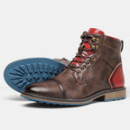 Vintage Leather Ankle Boots Retro Design