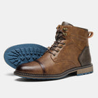 Vintage Leather Ankle Boots Retro Design