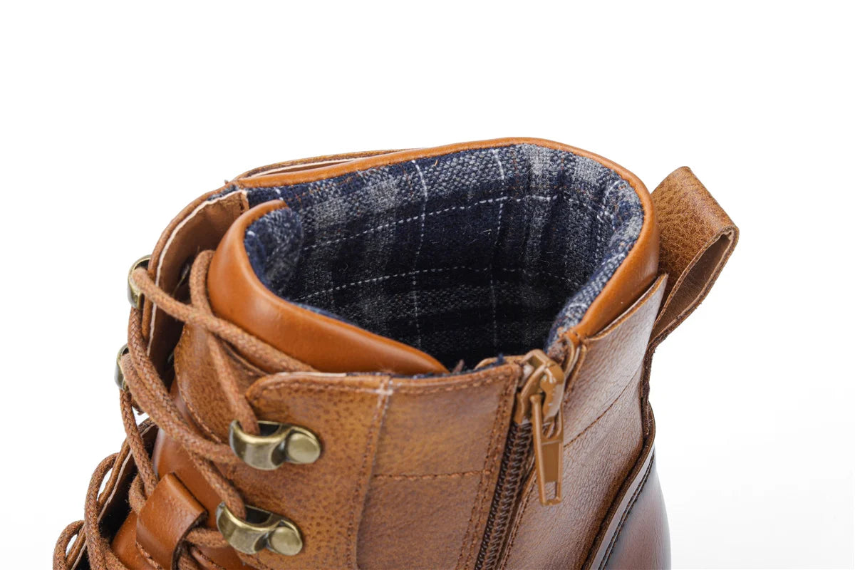 Vintage Leather Ankle Boots Retro Design