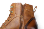 Vintage Leather Ankle Boots Retro Design