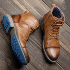 Vintage Leather Ankle Boots Retro Design