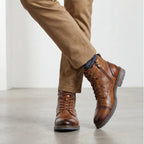 Vintage Leather Ankle Boots Retro Design