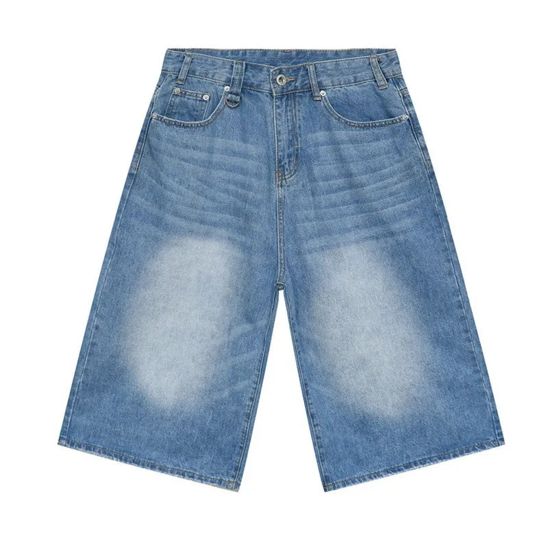 Vintage Men's Ultra Long Jorts Baggy Loose Shorts Jeans