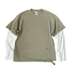 Vintage Slight Distressed Double Layer 2-in-1 Retro Heavy T-Shirt