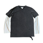 Vintage Slight Distressed Double Layer 2-in-1 Retro Heavy T-Shirt