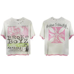 Vintage Double Layered T-Shirt Street Graffiti Micro Distressed Oversized