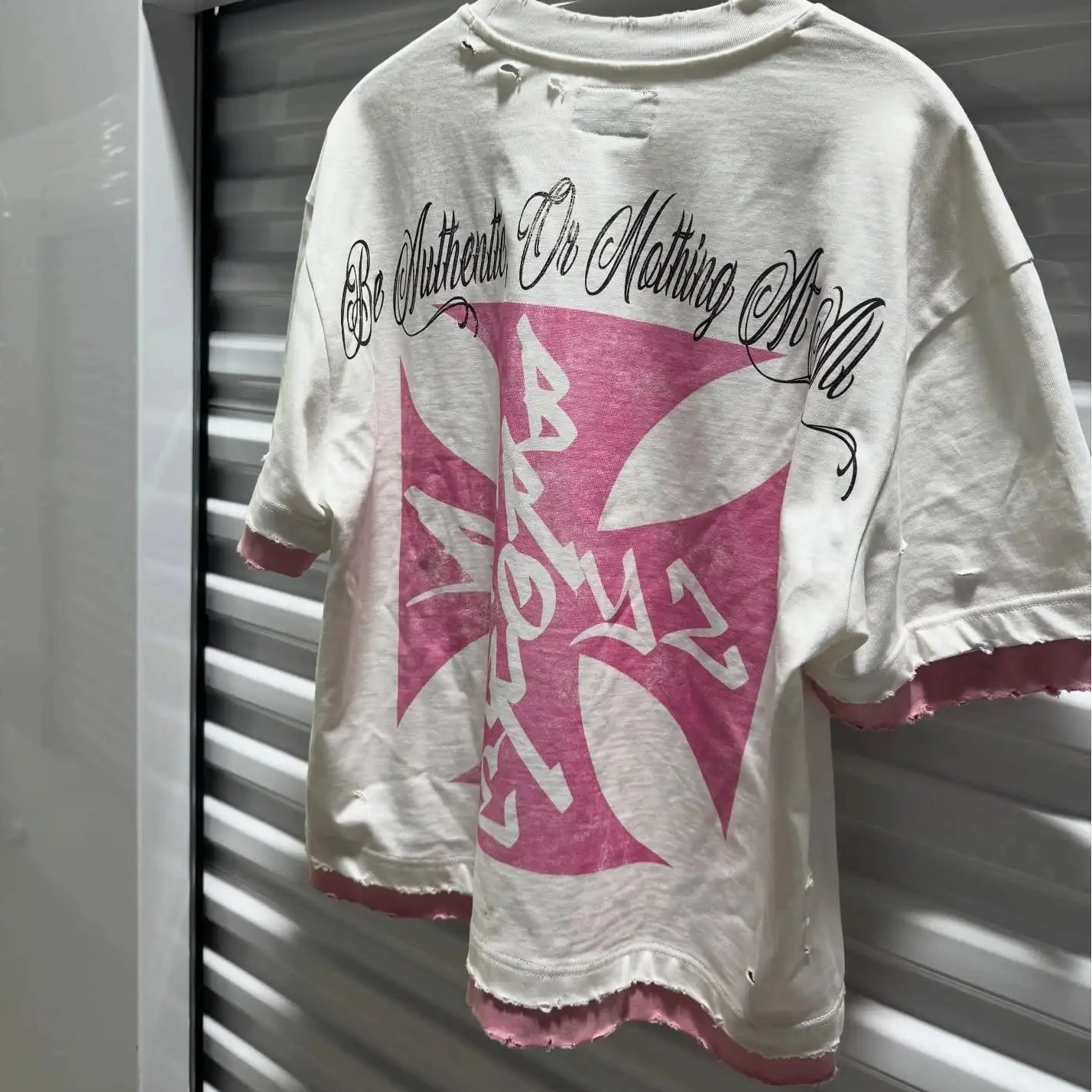 Vintage Streetwear Spliced T-Shirt Graffiti Graphic Oversized