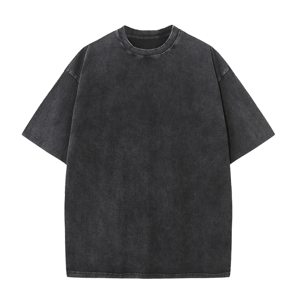 Vintage Acid Washed Heavyweight 230g Cotton Large Size T-shirt
