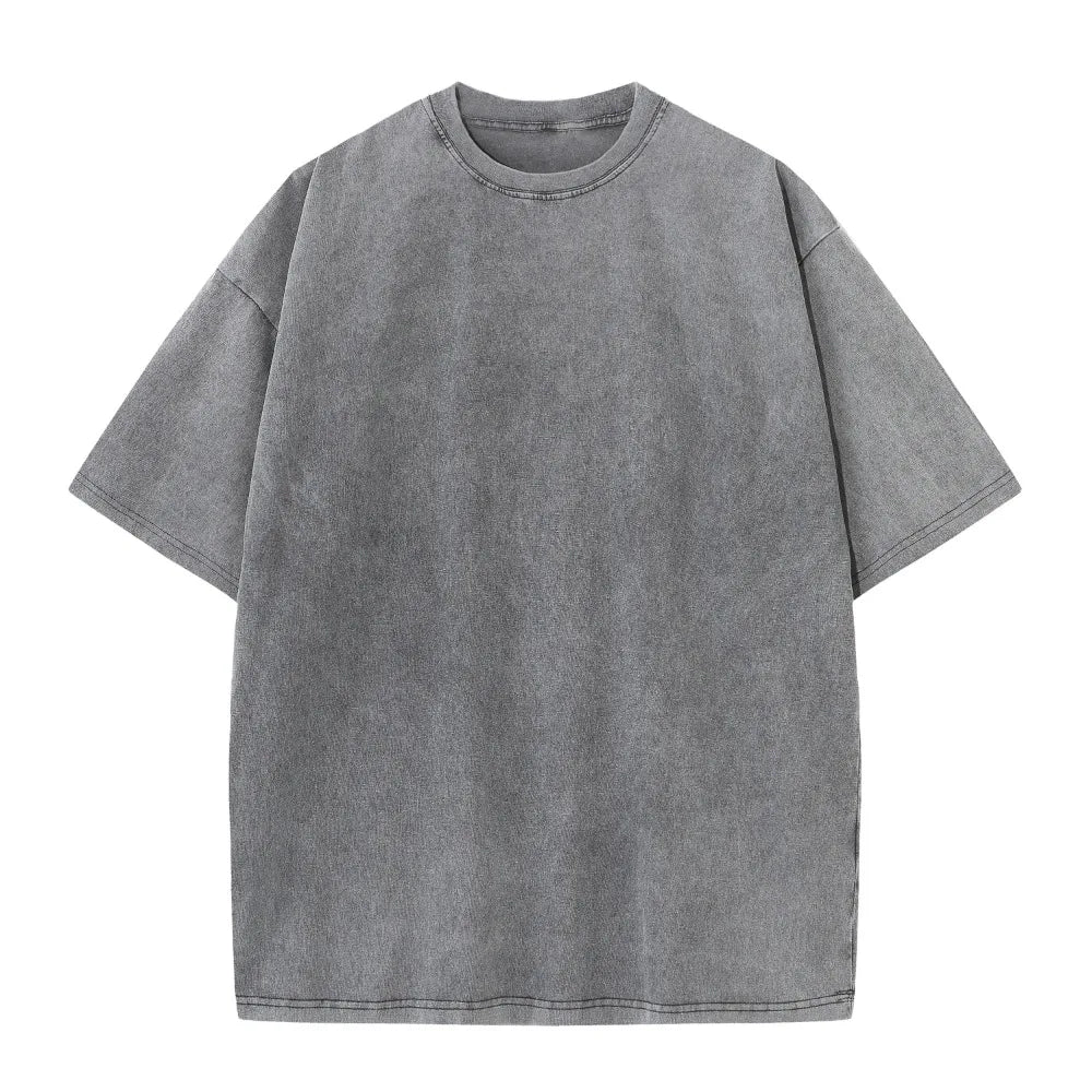 Vintage Acid Washed Heavyweight 230g Cotton Large Size T-shirt