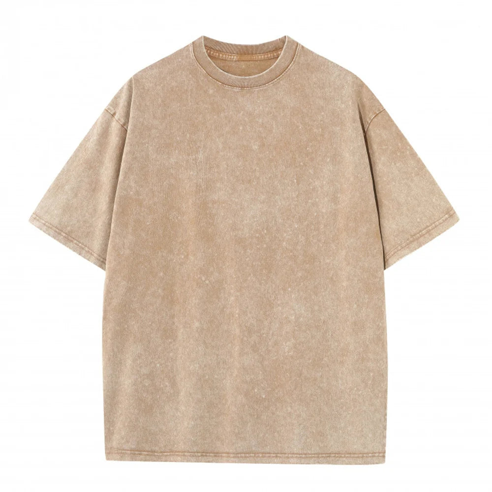 Vintage Acid Washed Heavyweight 230g Cotton Large Size T-shirt