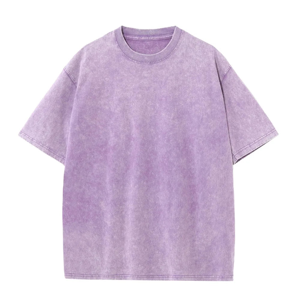 Vintage Acid Washed Heavyweight 230g Cotton Large Size T-shirt