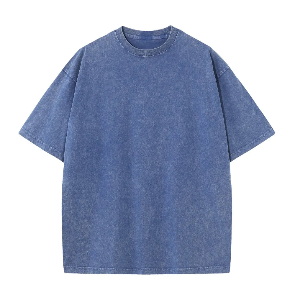 Vintage Acid Washed Heavyweight 230g Cotton Large Size T-shirt