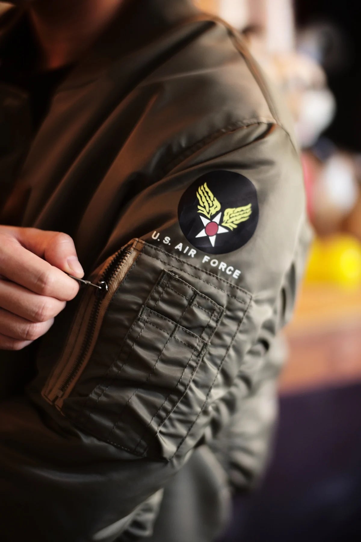 Vintage US Air Force Pilot Jacket Nylon Padded Bomber Flight Outwear